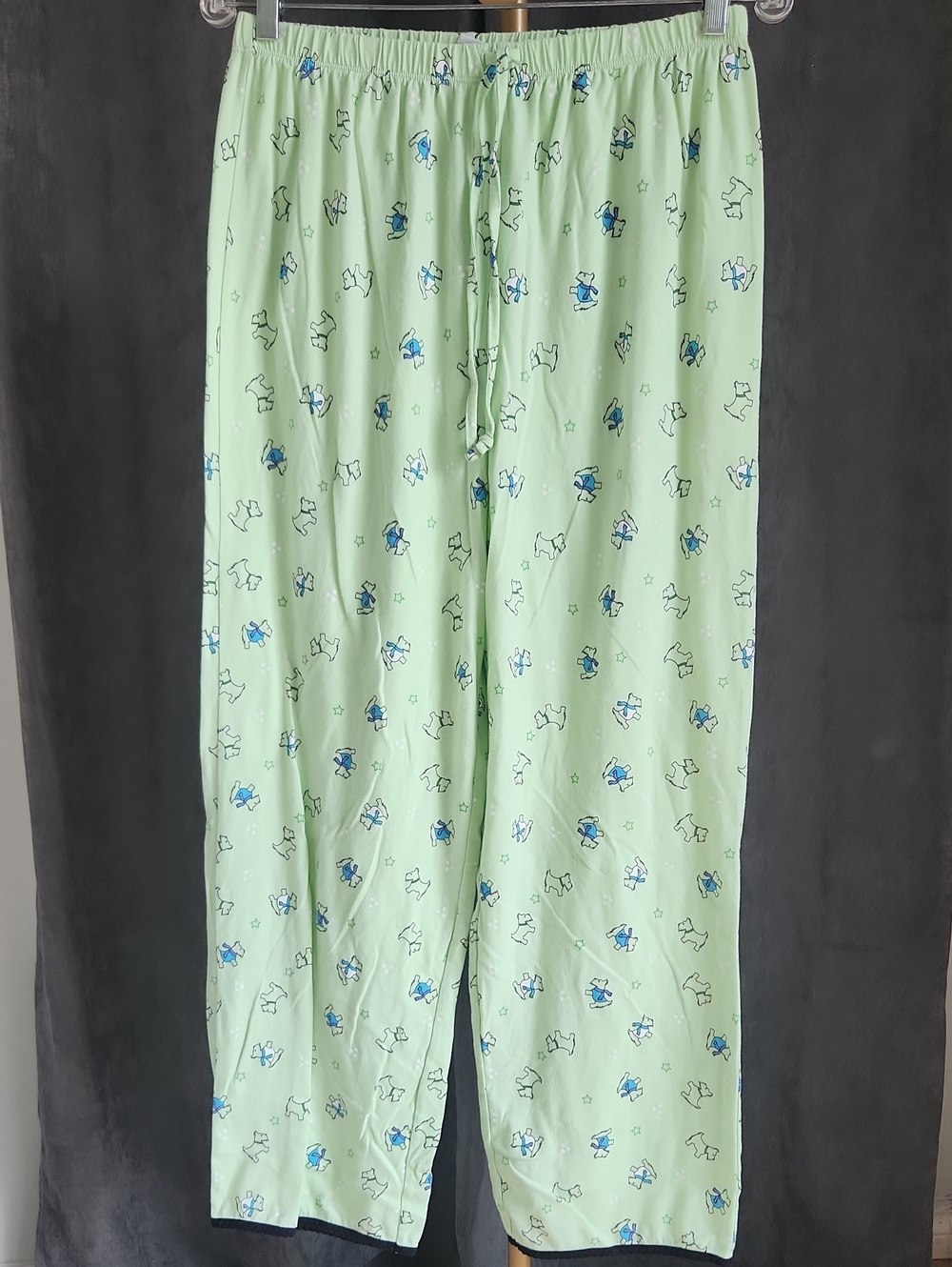 croft & barrow Light Mint Pajama Pants with Navy Floral Accents